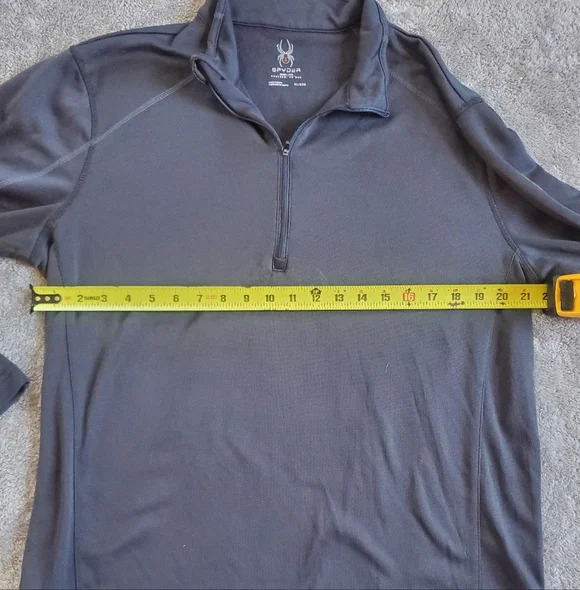 Spyder Shirt Men's X-Large Black 1/4 Zip Long Sleeve Performance Active Pullover - Picture 7 of 10